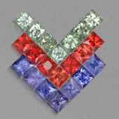 تسوق لشراء أحجار كريمة متعددة الألوان Princess Cut Sapphire Melee Stones