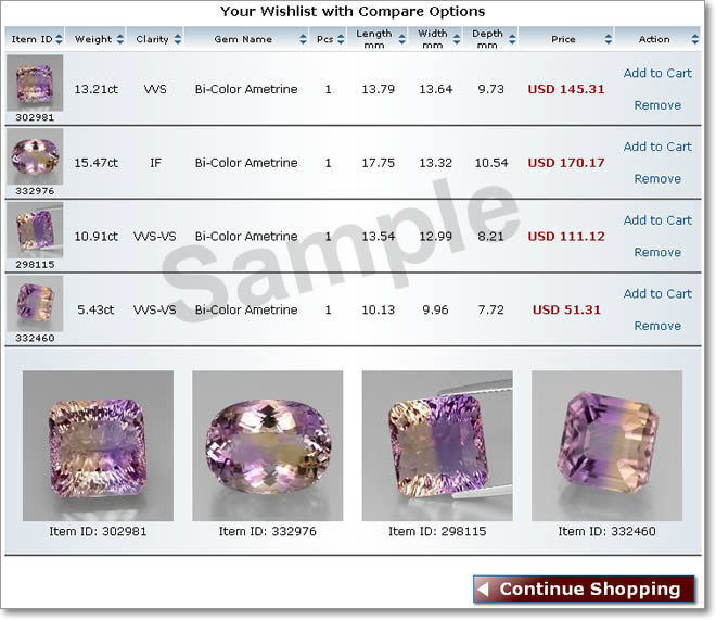 GemSelect - قائمة الرغبات
