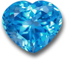 قلب من التوباز الأزرق السويسري الطبيعي Natural Blue Topaz Heart