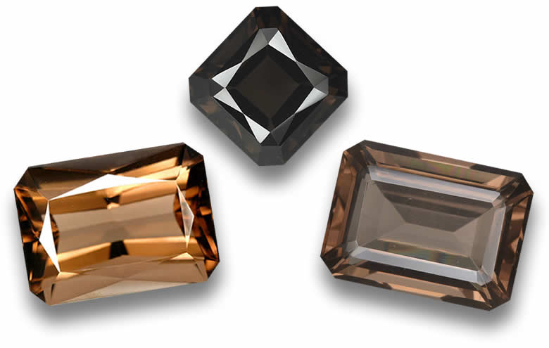 Emerald Cut Smoky Quartz Gems - Natural, Certified