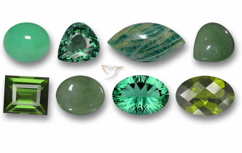 أحجار كريمة خضراء مستديرة للاستخدام في صناعة المجوهرات