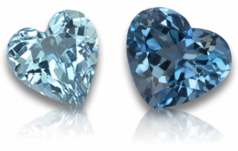 Heart Shaped Blue Topaz Gems - Natural, Certified