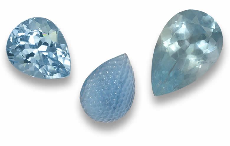 Pear Shaped Aquamarine Gems - Natural, Certified