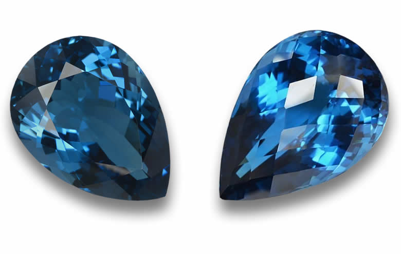 Pear Shaped London Blue Topaz - Natural, Certified