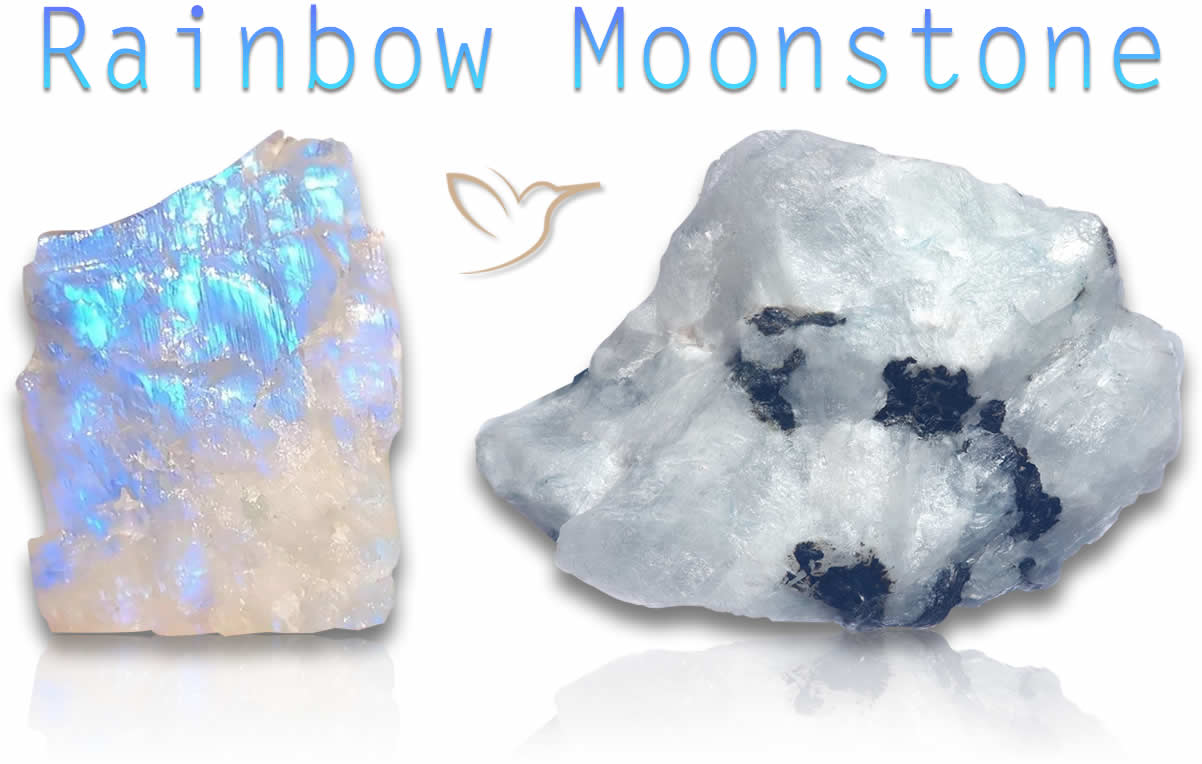 قوس قزح Moonstone الحجارة الخام