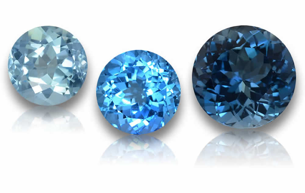 حجر التوباز الأزرق المستدير - أحجار كريمة معتمدة عالية الجودة من GemSelect