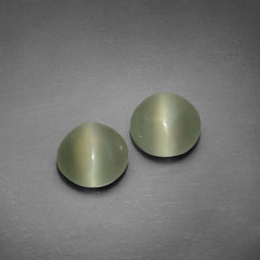 Actinolite Cat's Eye طبيعي بلون أخضر، وزن ‎‎ قيراط، شكل دائري، مقاس ‎7.65‎ مم