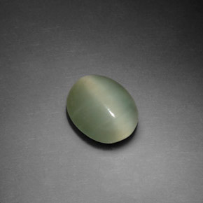 Actinolite Cat's Eye طبيعي بلون أخضر، وزن ‎2.37‎ قيراط، شكل بيضاوى، مقاس ‎9.9x8‎ مم