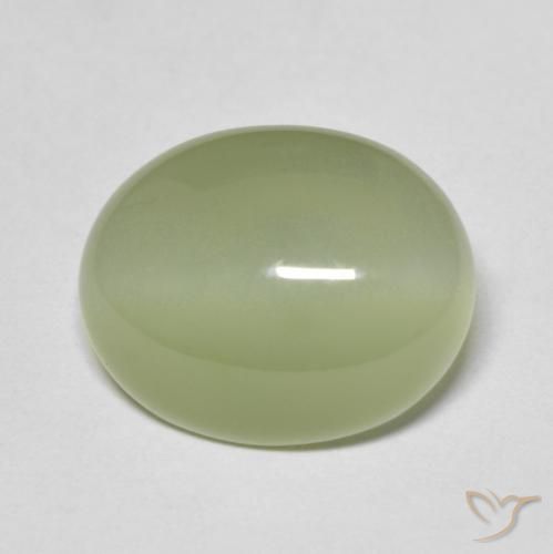 5.67ct طبيعي أخضر زيتونى عين القط أكتينوليت, بيضوي, نصف شفاف
