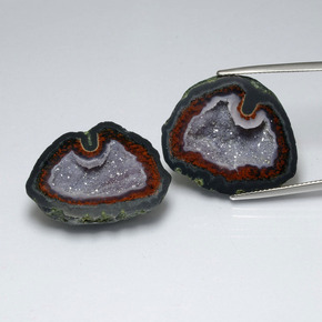 أحجار جيود عقيق متعدد الألوان طبيعية، شكل خيالي، غير شفاف، وزنها 53.65 قيراط