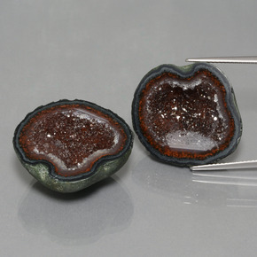 أحجار جيود عقيق متعدد الألوان طبيعية، شكل خيالي، غير شفاف، وزنها 52.45 قيراط