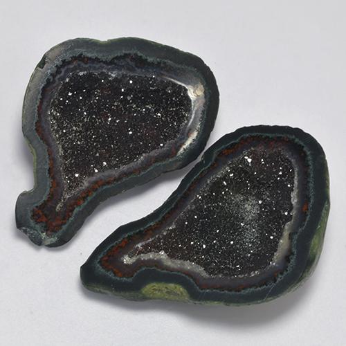 أحجار جيود عقيق متعدد الألوان طبيعية، شكل خيالي، غير شفاف، وزنها 55.13 قيراط