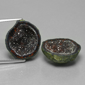 أحجار جيود عقيق متعدد الألوان طبيعية، شكل خيالي، غير شفاف، وزنها  قيراط