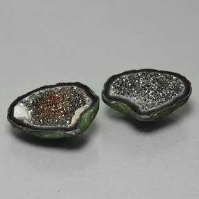 أحجار جيود عقيق متعدد الألوان طبيعية، شكل خيالي، غير شفاف، وزنها 16.69 قيراط