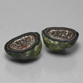 أحجار جيود عقيق متعدد الألوان طبيعية، شكل خيالي، غير شفاف، وزنها 28.74 قيراط