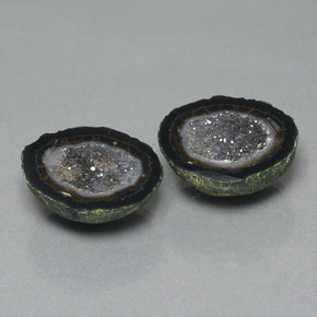 أحجار جيود عقيق أخضر متعدد الألوان طبيعية، شكل خيالي، غير شفاف، وزنها 32.52 قيراط