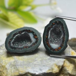 أحجار جيود عقيق متعدد الألوان طبيعية، شكل خيالي، غير شفاف، وزنها 38.73 قيراط