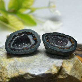 أحجار جيود عقيق متعدد الألوان طبيعية، شكل خيالي، غير شفاف، وزنها 38.73 قيراط