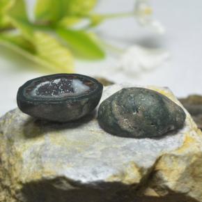 أحجار جيود عقيق متعدد الألوان طبيعية، شكل خيالي، غير شفاف، وزنها 38.73 قيراط