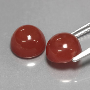 أحجار عقيق برتقالى بنى طبيعية، قصة دائرى، غير شفاف، وزنها  قيراط