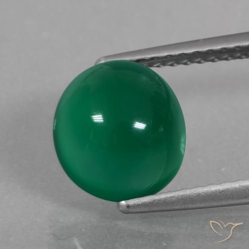 2.75ct طبيعي أخضر الغابات عقيق, بيضوي, نصف شفاف