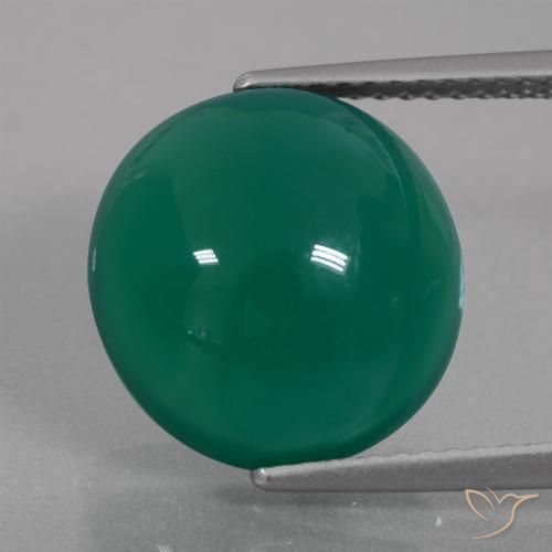 7.60ct طبيعي أخضر متوسط عقيق, بيضوي, نصف شفاف