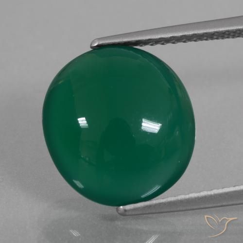 5.73ct طبيعي أخضر عقيق, بيضوي, نصف شفاف