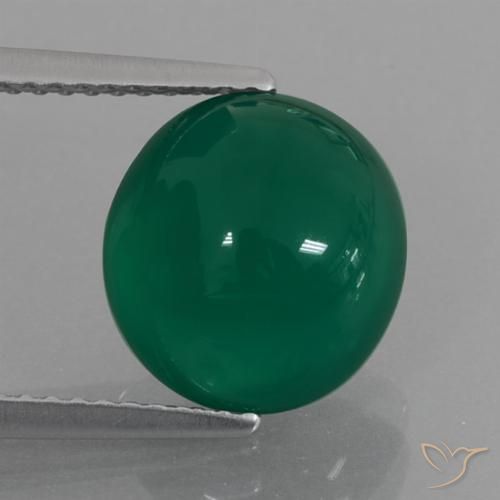 4.34ct طبيعي أخضر الغابات عقيق, بيضوي, نصف شفاف