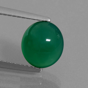 عقيق أخضر الغابات طبيعي، قصة بيضاوى، 2.12 قيراط، نصف شفاف