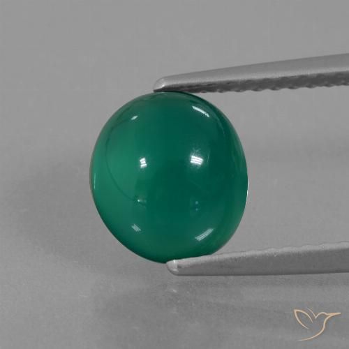 2.25ct طبيعي أخضر عقيق, بيضوي, نصف شفاف