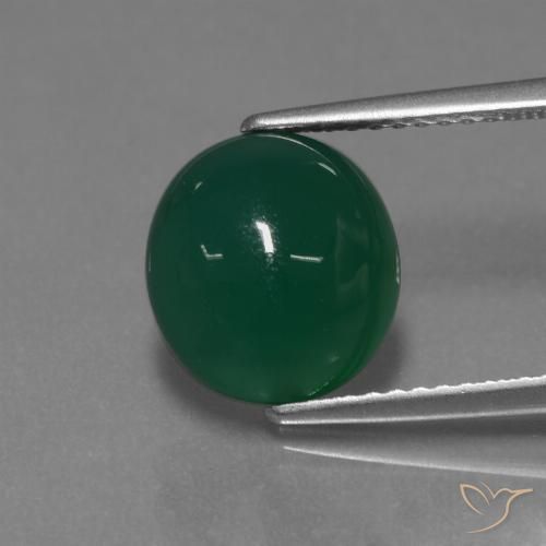 3.35ct طبيعي أخضر عقيق, بيضوي, نصف شفاف