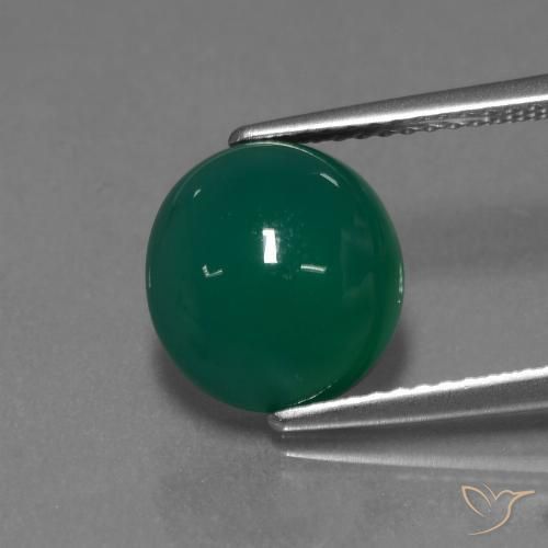 3.61ct طبيعي أخضر متوسط عقيق, بيضوي, نصف شفاف