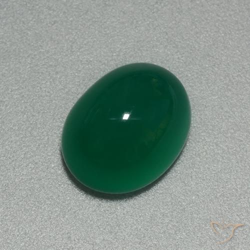 3.92ct طبيعي أخضر متوسط عقيق, بيضوي, نصف شفاف