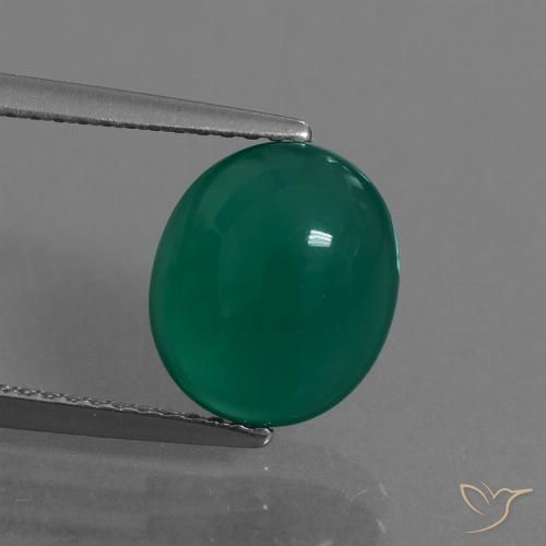 3.19ct طبيعي أخضر أناناسى عقيق, بيضوي, نصف شفاف