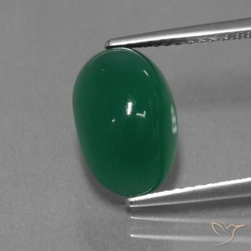 4.26ct طبيعي أخضر متوسط عقيق, بيضوي, نصف شفاف