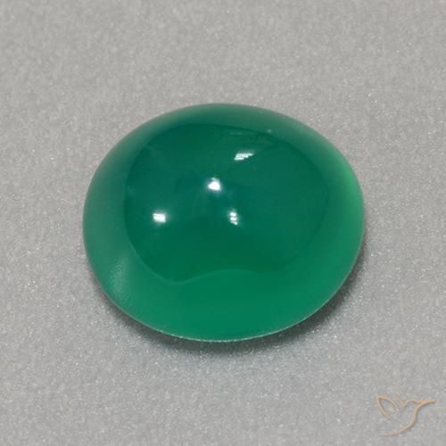 3.20ct طبيعي أخضر متوسط عقيق, بيضوي, نصف شفاف