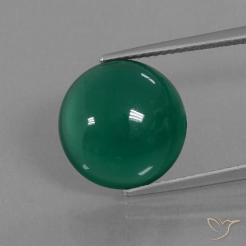 7.52ct طبيعي أخضر متوسط عقيق, بيضوي, نصف شفاف