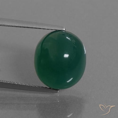 8.19ct طبيعي أخضر عقيق, بيضوي, نصف شفاف