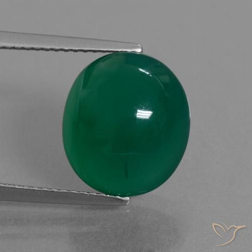7.27ct طبيعي أخضر عقيق, بيضوي, نصف شفاف