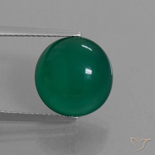 8.09ct طبيعي أخضر عقيق, بيضوي, نصف شفاف