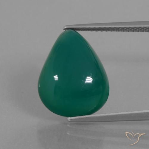 9.48ct طبيعي أخضر متوسط عقيق, شكل الكمثرى, نصف شفاف