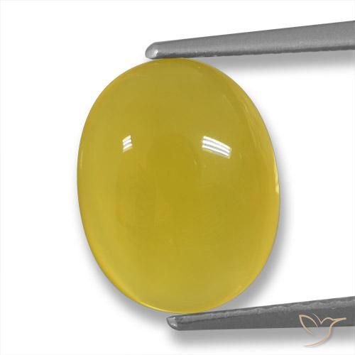 3.48ct طبيعي أصفر متوسط عقيق, بيضوي, نصف شفاف