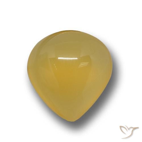4.50ct طبيعي برتقالى-ذهبى عقيق, شكل الكمثرى, نصف شفاف
