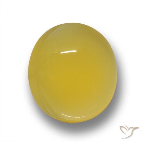 3.58ct طبيعي أصفر عسلى عقيق, بيضوي, نصف شفاف