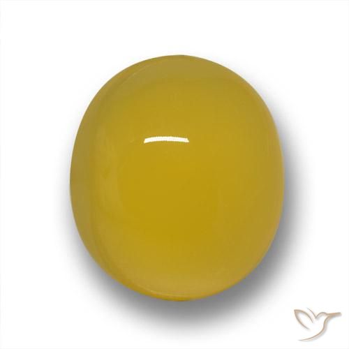 3.29ct طبيعي أصفر غامق عقيق, بيضوي, نصف شفاف
