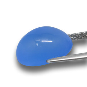 عقيق أزرق طبيعي، قصة بيضاوى، 13.20 قيراط، نصف شفاف