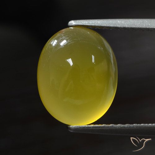 عقيق أصفر غامق طبيعي، بيضوي، 2.95 قيراط، نصف شفاف
