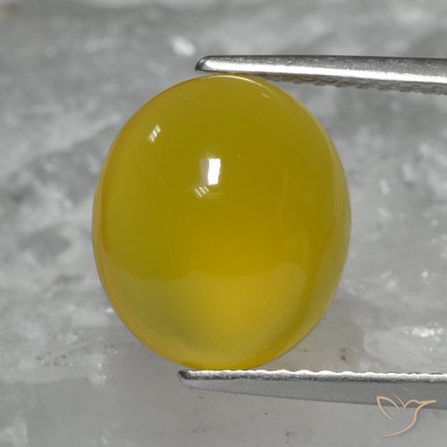 4.62ct طبيعي أصفر عسلى عقيق, بيضوي, نصف شفاف