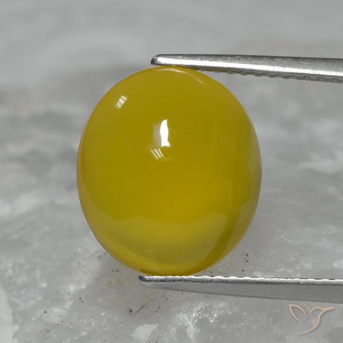 5.95ct طبيعي أصفر متوسط عقيق, بيضوي, نصف شفاف