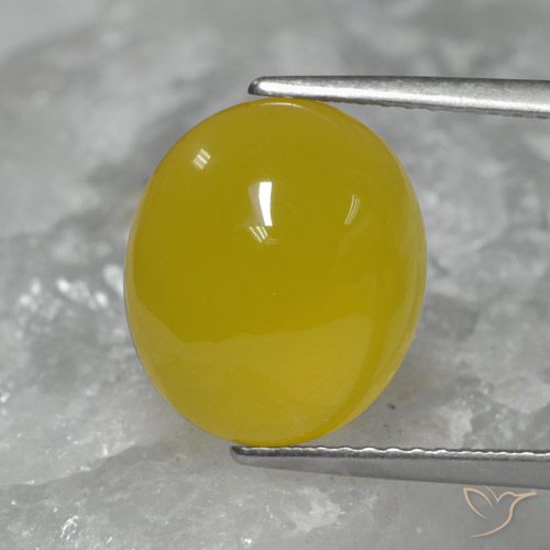 5.56ct طبيعي ذهبى مصفر عقيق, بيضوي, نصف شفاف